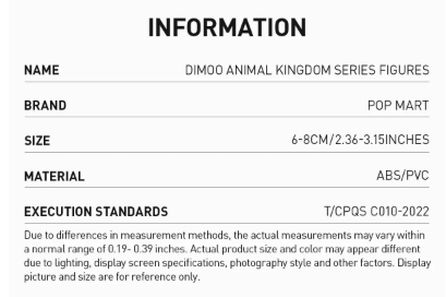 【DIMOO】 Animal Kingdom Series Figures