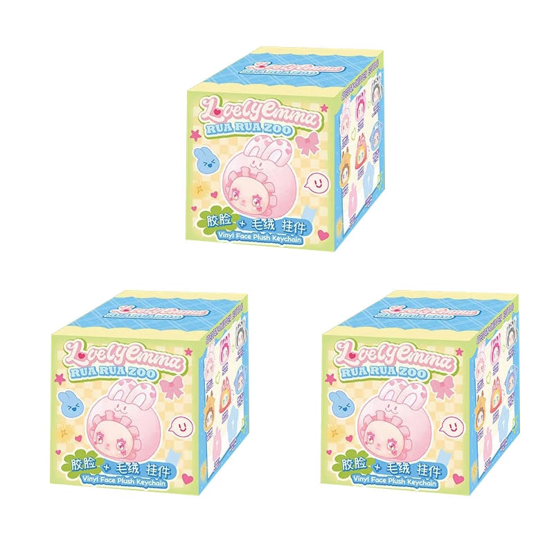 【LOVELY EMMA】 RUA RUA ZOO VINYL FACE PLUSH KEYCHAIN BLIND BOX