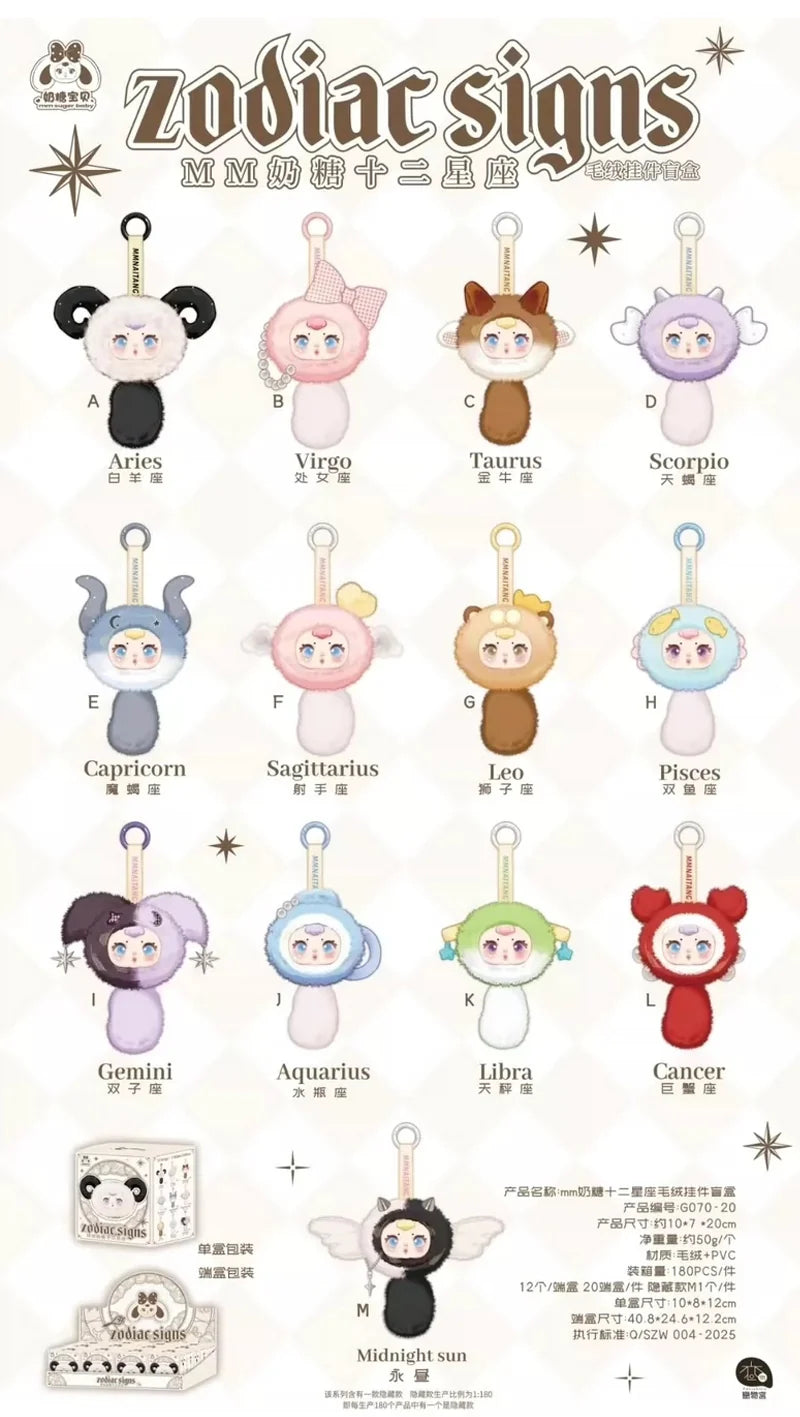 【MM Milk Candy】 Cute Zodiac Signs Plush Series Blind Box