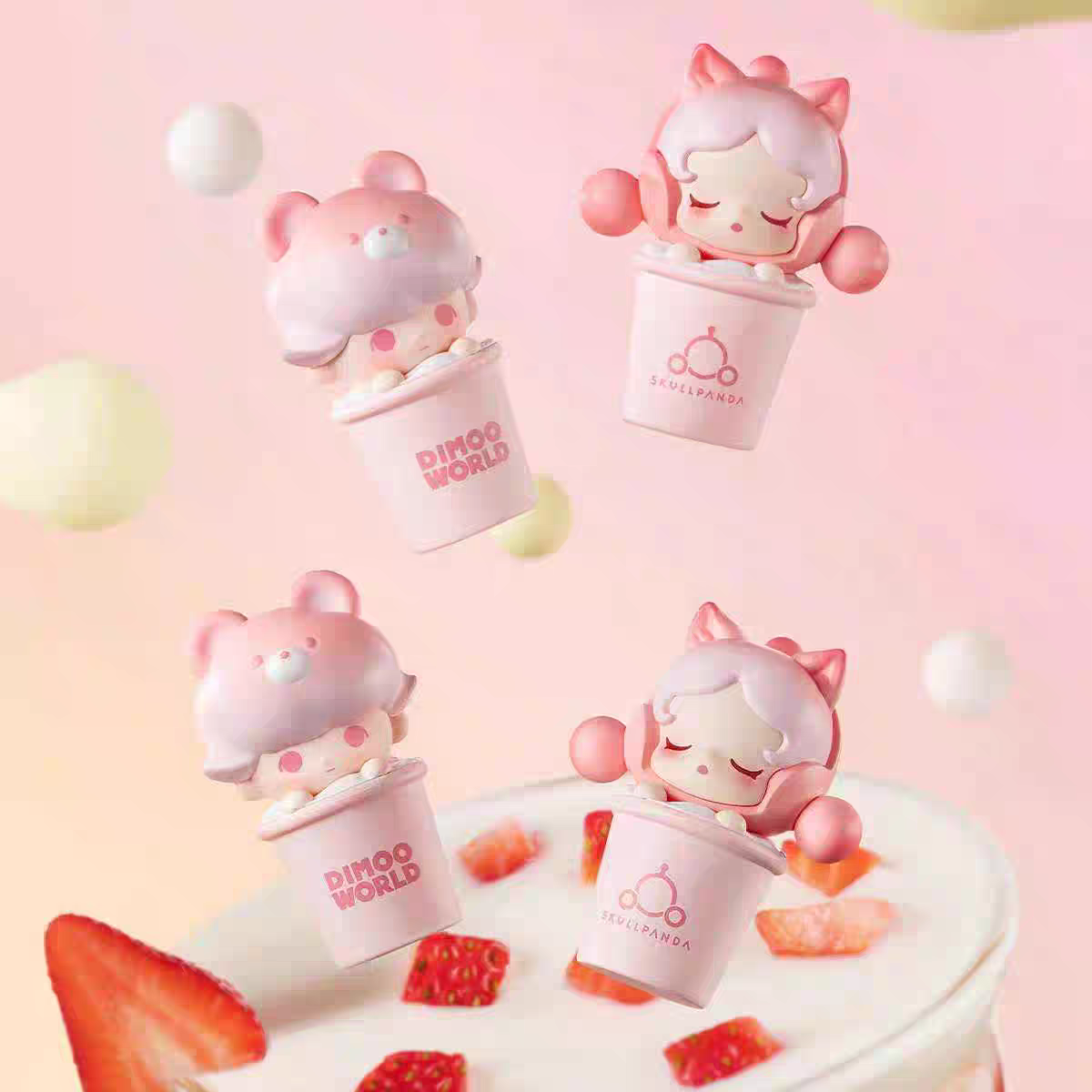 【SP×Dimoo】Strawberry Milkshake Tiny Figures