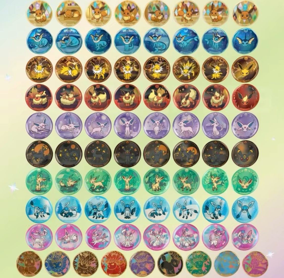 【Pokemon】TCG Terastal Festival Eevee Eeveelution Badge Pin Set
