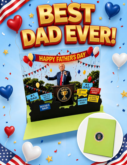 【Funny Father's Day】greeting card, a gift for dad,TalFunny Father's Day greeting card, a gift for dad,Talking Pop-Up Father's Day Card with Lights and Sounds, a unique gift for Father's Day celebration